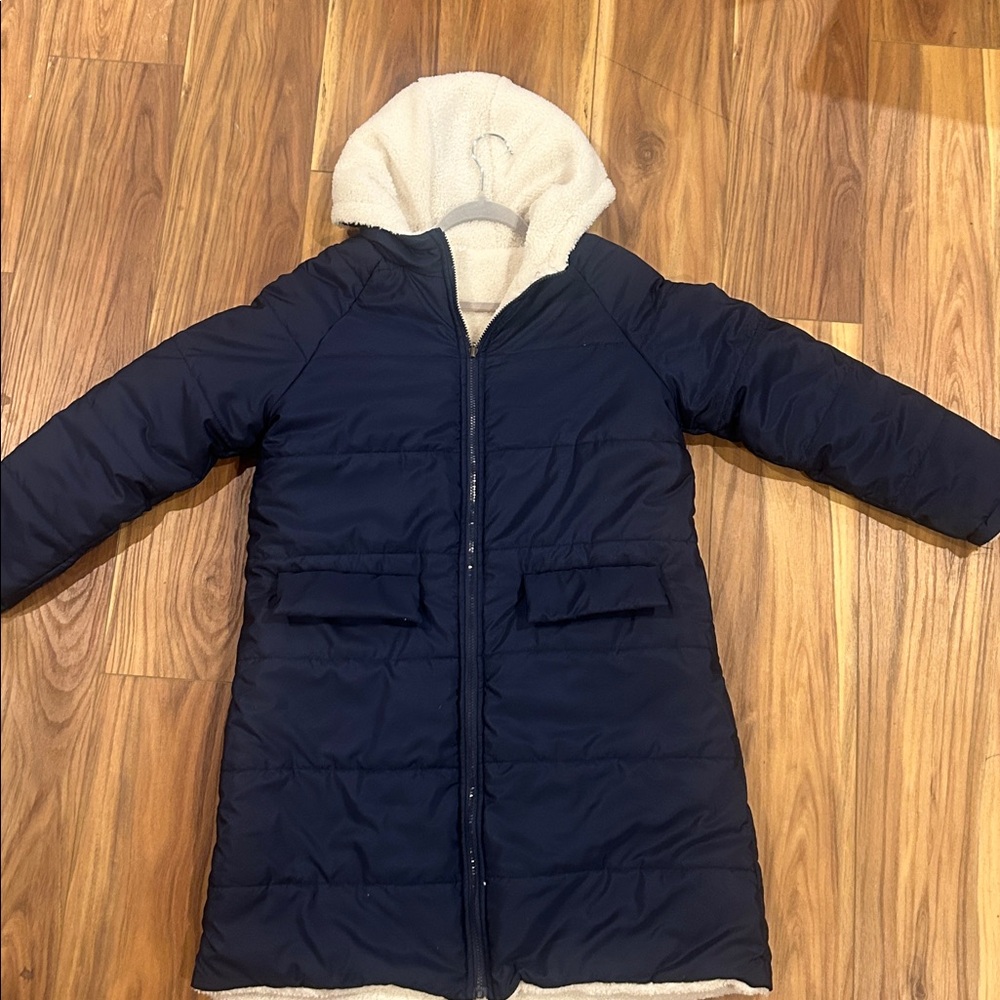 Boutique style Women’s Navy Blue Puffer Coat fleece lined oversized small